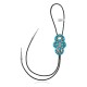 Handmade Certified Authentic Navajo .925 Sterling Silver Native American Natural Turquoise Bolo Tie 34213