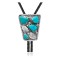 Feather .925 Sterling Silver Certified Authentic Handmade Navajo Native American Natural Turquoise Bolo Tie 34214