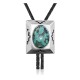 Handmade Certified Authentic Navajo .925 Sterling Silver Native American Natural Turquoise Bolo Tie 34215 Handmade Certified Authentic Navajo .925 Sterling Silver Native American Natural Turquoise Bolo Tie 34215
