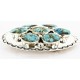 Certified Authentic Nuggets Navajo .925 Sterling Silver Natural Turquoise Native American Buckle 10527-2