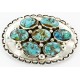 Certified Authentic Nuggets Navajo .925 Sterling Silver Natural Turquoise Native American Buckle 10527-2