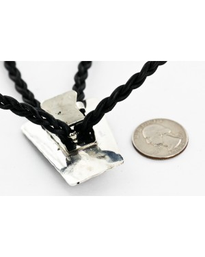 Handmade Certified Authentic Navajo .925 Sterling Silver Natural Turquoise Agate Native American Bolo Tie  24390-1