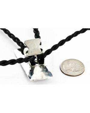 Handmade Certified Authentic Navajo .925 Sterling Silver Natural Turquoise Jasper Native American Bolo Tie  24390-2
