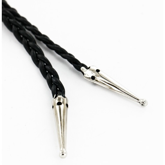 Handmade Certified Authentic Navajo .925 Sterling Silver Natural Turquoise Jasper Native American Bolo Tie  24390-2