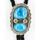 Handmade Certified Authentic Navajo .925 Sterling Silver Natural Turquoise Native American Bolo Tie 24382 Handmade Certified Authentic Navajo .925 Sterling Silver Natural Turquoise Native American Bolo Tie 24382