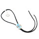 Handmade Certified Authentic Navajo .925 Sterling Silver Natural Turquoise Native American Bolo Tie 24382 Handmade Certified Authentic Navajo .925 Sterling Silver Natural Turquoise Native American Bolo Tie 24382
