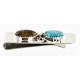 Handmade Certified Authentic Navajo Nickel and .925 Sterling Silver Natural Turquoise Tigers Eye Native American Money Clip 10525-3