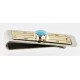 Handmade Certified Authentic Navajo Nickel and Brass Natural Turquoise Native American Money Clip 10523-3