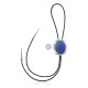Feather .925 Sterling Silver Certified Authentic Handmade Navajo Native American Lapis Bolo Tie 34118