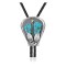 Feather .925 Sterling Silver Certified Authentic Handmade Navajo Native American Natural Turquoise Bolo Tie 34222