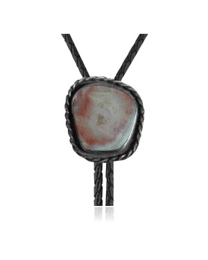 Handmade Certified Authentic Navajo .925 Sterling Silver Native American Natural Turquoise Bolo Tie 34229