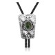 Wave .925 Sterling Silver Certified Authentic Handmade Navajo Native American Natural Turquoise Bolo Tie 34230