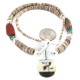 Bird Certified Authentic Navajo .925 Sterling Silver Inlay Natural Turquoise Mother of Pearl Red Jasper Black Onyx Native American Necklace 750238-10