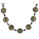 .925 Sterling Silver Certified Authentic Navajo Turquoise Bloodstone Hematite Native American Necklace 750240-2