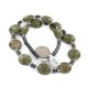 .925 Sterling Silver Certified Authentic Navajo Turquoise Bloodstone Hematite Native American Necklace 750240-2