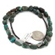 .925 Sterling Silver Certified Authentic Navajo Natural Spideweb Turquoise Native American Necklace 10225-101