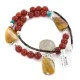 .925 Sterling Silver Navajo Natural Turquoise Carnelian Agate Native American Necklace 750238-2 .925 Sterling Silver Navajo Natural Turquoise Carnelian Agate Native American Necklace 750238-2