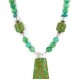 .925 Sterling Silver Certified Authentic Navajo Natural Turquoise Gaspeite Native American Necklace 750241-4
