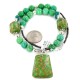 .925 Sterling Silver Certified Authentic Navajo Natural Turquoise Gaspeite Native American Necklace 750241-4