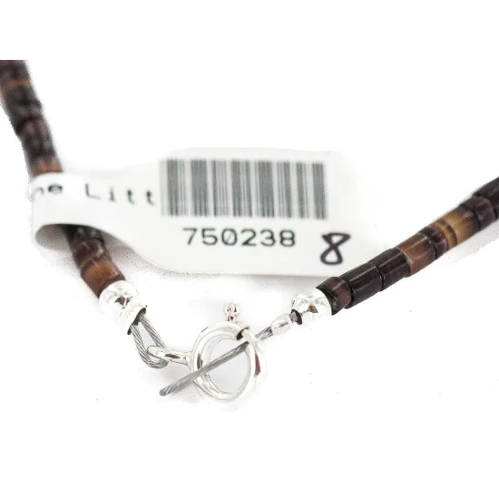 .925 Sterling Silver Navajo White Howlite Agate Native American Necklace 750238-8 .925 Sterling Silver Navajo White Howlite Agate Native American Necklace 750238-8
