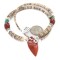 .925 Sterling Silver Arrow Certified Authentic Navajo Natural Turquoise Red Jasper Graduated Melon Shell Native American Necklace 750237-5 .925 Sterling Silver Arrow Certified Authentic Navajo Natural Turquoise Red Jasper Graduated Melon Shell Native American Necklace 750237-5