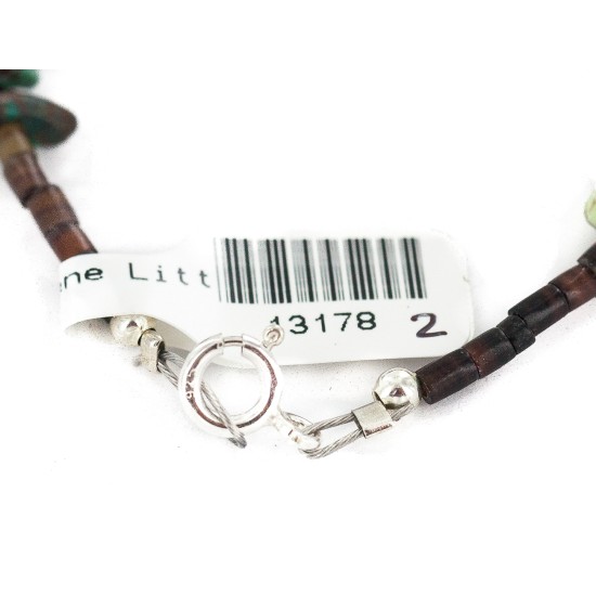 .925 Sterling Silver Navajo Certified Authentic Natural Turquoise Multicolor Stones Native American Bracelet 13178-2