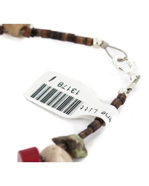 .925 Sterling Silver Navajo Certified Authentic Natural Turquoise Multicolor Stones Native American Bracelet 13178-1