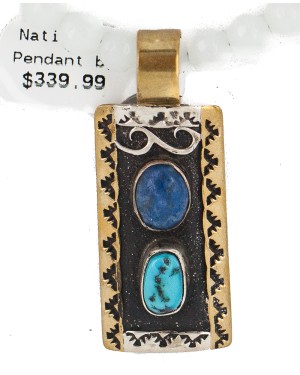 12kt Gold Filled and .925 Sterling Silver Handmade Certified Authentic Navajo Natural Turquoise Lapis Quartz Native American Necklace 15362-750234-2 12kt Gold Filled and .925 Sterling Silver Handmade Certified Authentic Navajo Natural Turquoise Lapis Quartz Native American Necklace 15362-750234-2