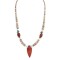 .925 Sterling Silver Arrow Certified Authentic Navajo Natural Turquoise Red Jasper Graduated Melon Shell Native American Necklace 750237-5 .925 Sterling Silver Arrow Certified Authentic Navajo Natural Turquoise Red Jasper Graduated Melon Shell Native American Necklace 750237-5