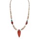 .925 Sterling Silver Arrow Certified Authentic Navajo Natural Turquoise Red Jasper Graduated Melon Shell Native American Necklace 750237-5 .925 Sterling Silver Arrow Certified Authentic Navajo Natural Turquoise Red Jasper Graduated Melon Shell Native American Necklace 750237-5