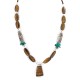 .925 Sterling Silver Certified Authentic Navajo Natural Turquoise Tigers Eye Native American Necklace 750237-6