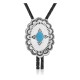 Sun .925 Sterling Silver Certified Authentic Handmade Navajo Native American Natural Turquoise Bolo Tie 34234