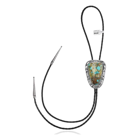 Mountain .925 Sterling Silver Handmade Navajo Native American Natural Turquoise Bolo Tie 34236 Mountain .925 Sterling Silver Handmade Navajo Native American Natural Turquoise Bolo Tie 34236
