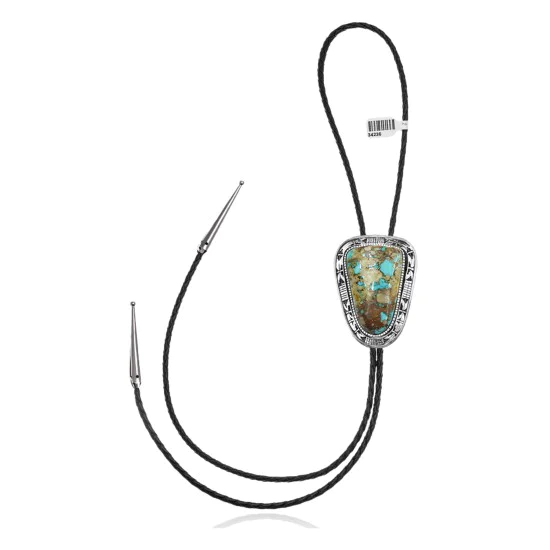 Mountain .925 Sterling Silver Handmade Navajo Native American Natural Turquoise Bolo Tie 34236 Mountain .925 Sterling Silver Handmade Navajo Native American Natural Turquoise Bolo Tie 34236
