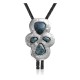 Wave .925 Sterling Silver Certified Authentic Handmade Navajo Native American Natural Turquoise Bolo Tie 34240