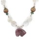 .925 Sterling Silver Certified Authentic Navajo Natural Turquoise Quartz Charoite Agate Native American Necklace 24514-13