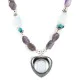 .925 Sterling Silver Heart Navajo Natural Turquoise Amethyst Opalite Hematite Native American Necklace 24514-12 .925 Sterling Silver Heart Navajo Natural Turquoise Amethyst Opalite Hematite Native American Necklace 24514-12