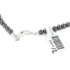 .925 Sterling Silver Heart Certified Authentic Navajo Natural Turquoise Amethyst Opalite Hematite Native American Necklace 24514-12