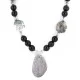 .925 Sterling Silver Navajo Natural Black Onyx Jasper Native American Necklace 24512-8 .925 Sterling Silver Navajo Natural Black Onyx Jasper Native American Necklace 24512-8