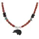 .925 Sterling Silver Navajo Natural Turquoise Red Jasper Black Onyx Jet Native American Necklace 24511-5 .925 Sterling Silver Navajo Natural Turquoise Red Jasper Black Onyx Jet Native American Necklace 24511-5