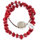 .925 Sterling Silver Certified Authentic Navajo Coral Native American Necklace 24513