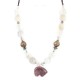 .925 Sterling Silver Certified Authentic Navajo Natural Turquoise Quartz Charoite Agate Native American Necklace 24514-13