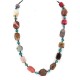 .925 Sterling Silver Certified Authentic Navajo Natural Turquoise Tigers Eye Agate Quartz Amethyst Native American Necklace 24511-4