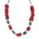 .925 Sterling Silver Navajo Turquoise Coral Native American Necklace 24511-9 .925 Sterling Silver Navajo Turquoise Coral Native American Necklace 24511-9