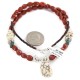.925 Sterling Silver Certified Authentic Navajo White Howlite Red Jasper Native American Necklace 24511-3