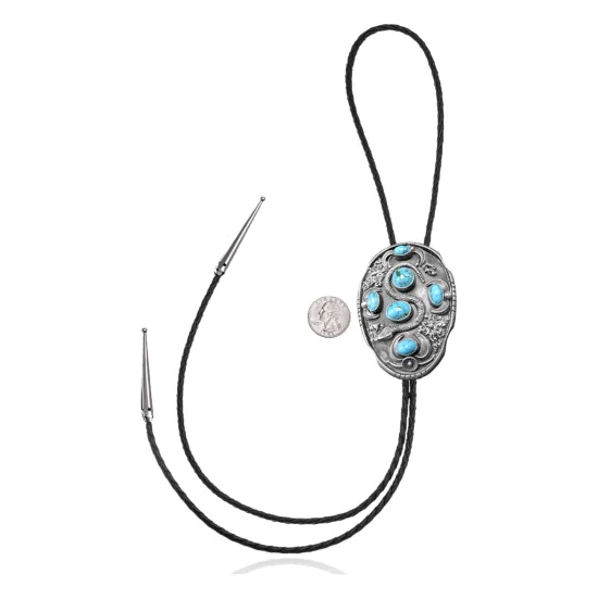 Snake .925 Sterling Silver Handmade Navajo Native American Natural Turquoise Bolo Tie 34241 Snake .925 Sterling Silver Handmade Navajo Native American Natural Turquoise Bolo Tie 34241
