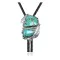 Feather .925 Sterling Silver Handmade Navajo Native American Natural Turquoise Bolo Tie 34242