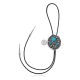 Feather .925 Sterling Silver Certified Authentic Handmade Navajo Native American Natural Turquoise Bolo Tie 34243