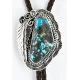 Handmade Navajo .925 Sterling Silver Natural Turquoise Native American Bolo Tie 1206-2