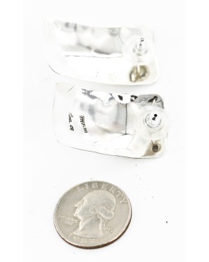 Handmade Certified Authentic Navajo .925 Sterling Silver Natural Turquoise Stud Native American Earrings 17139-2